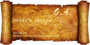 Offák Attila névjegykártya